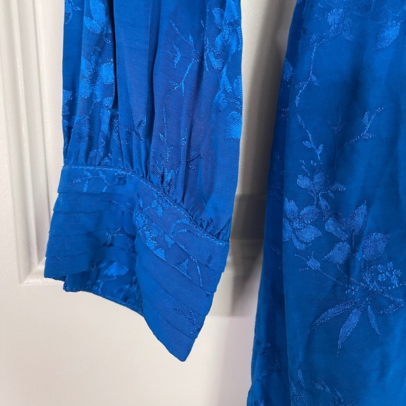 zara royal blue short jacquard jumpsuit - size small! - Picture 4 of 7